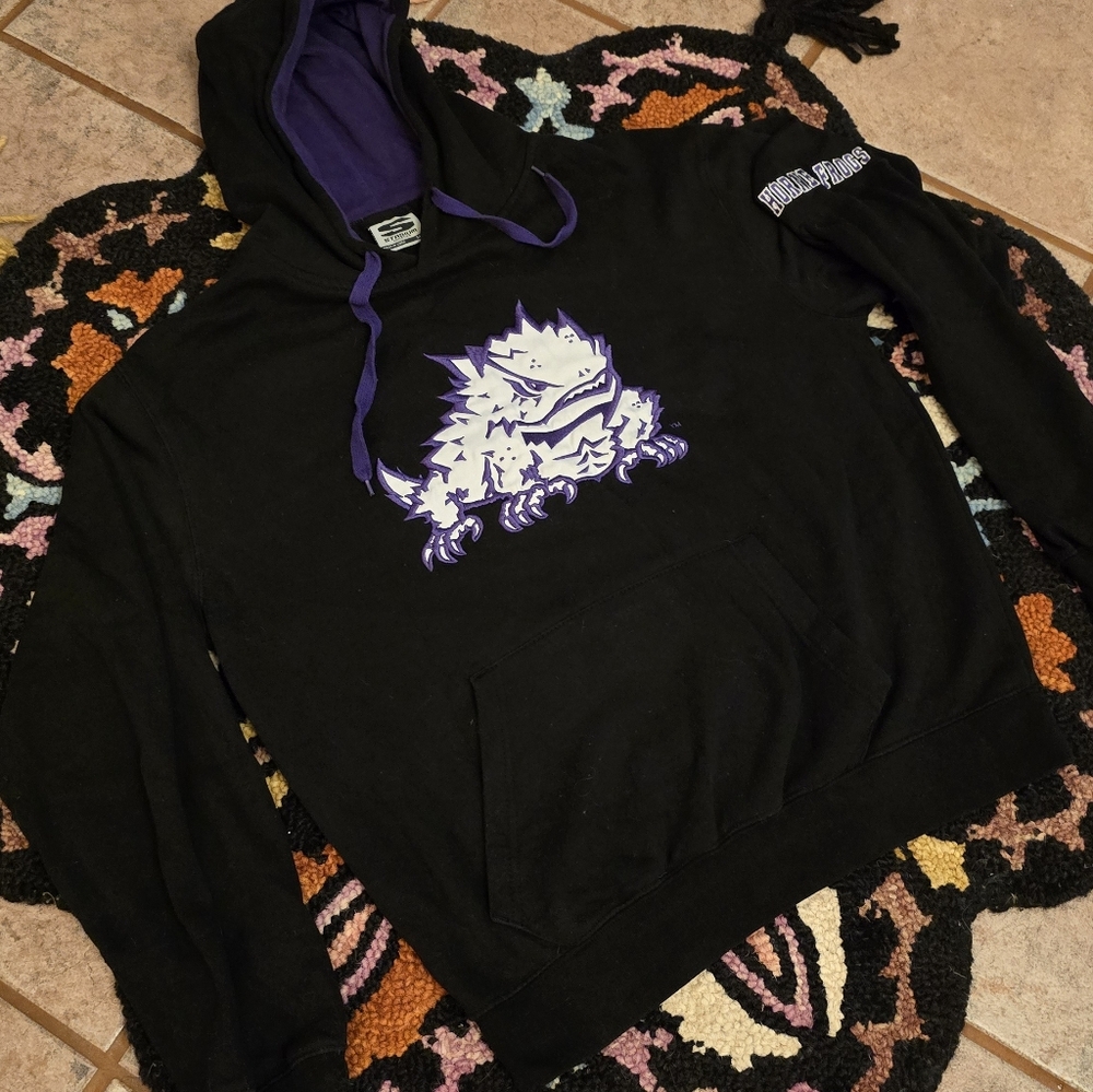 🔥🔥TCU Horned Frogs Black and Purple Graphic Hoodie🔥🔥Size M - Picture 2 of 7